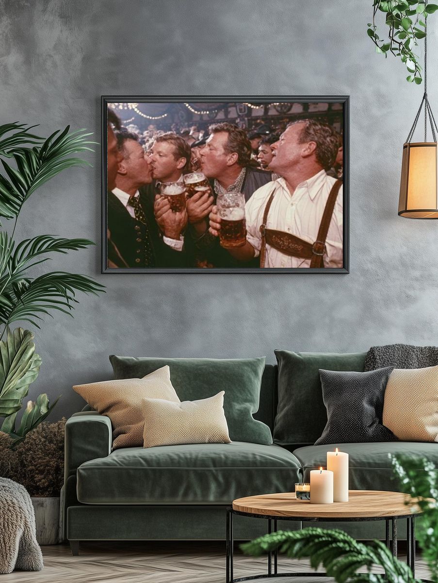 Beer Hall Kiss Photography Poster. — room view 4