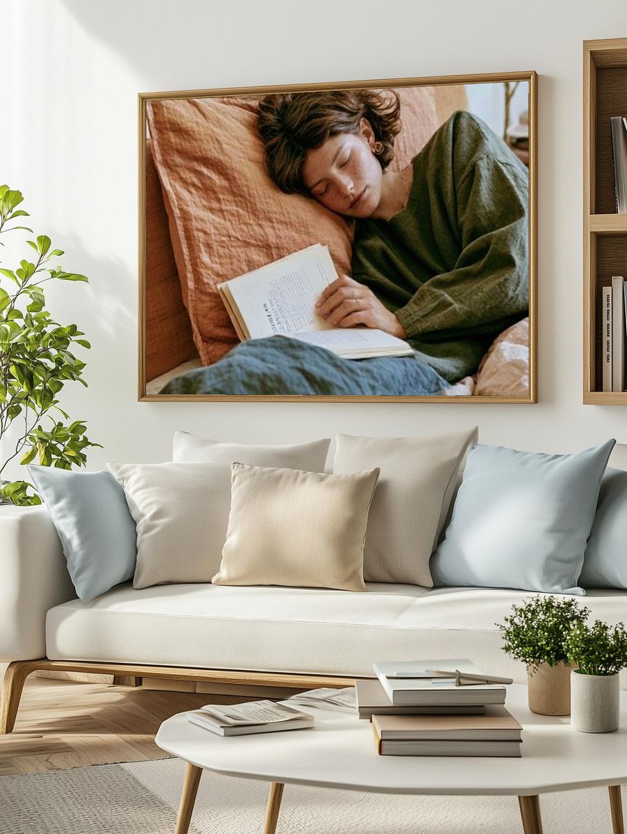 Sleeping Reader Photography Poster. — room view 2