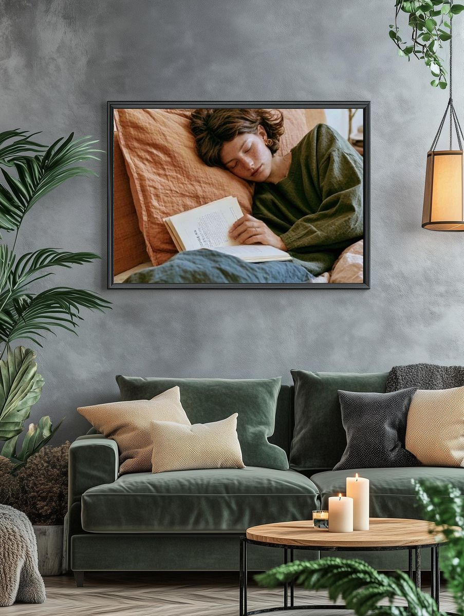 Sleeping Reader Photography Poster. — room view 4