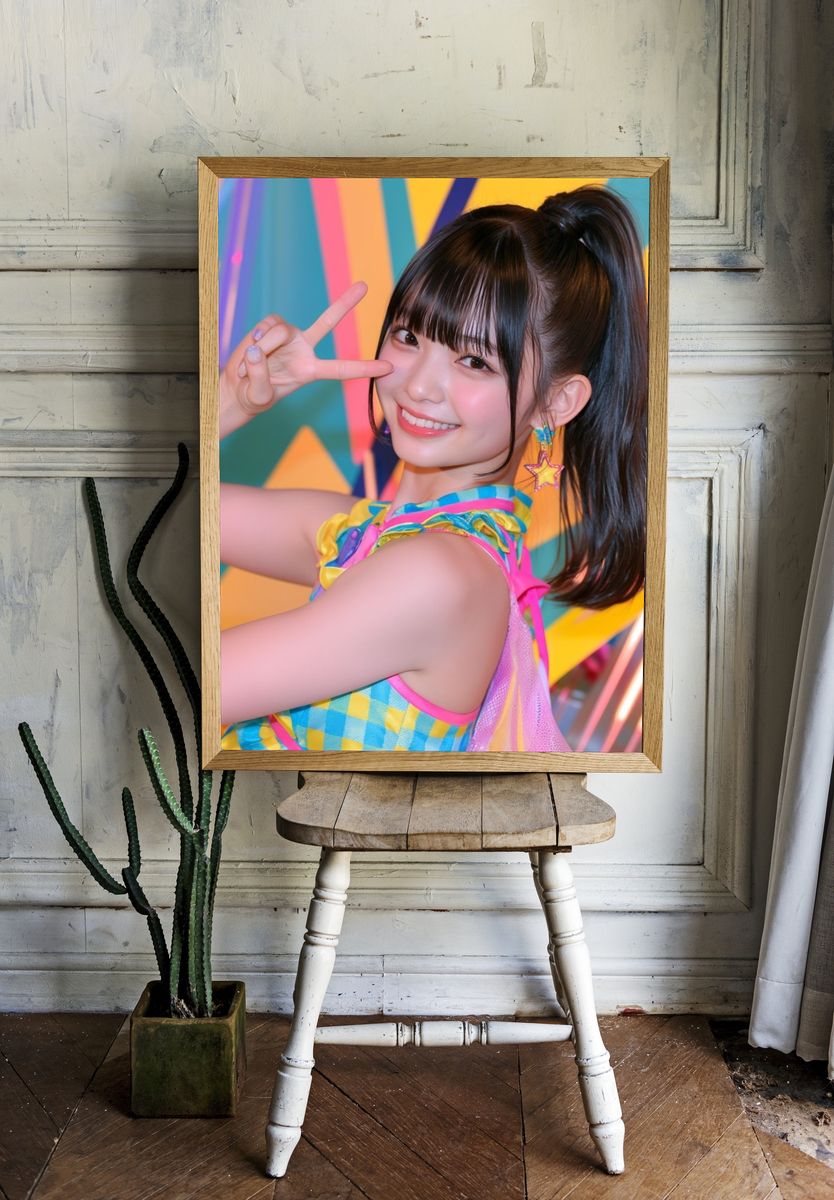 Smiling Idol Portrait Photography Poster. room preview