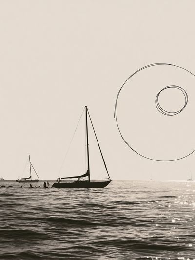 Sailboats at Sea Photography Poster.
