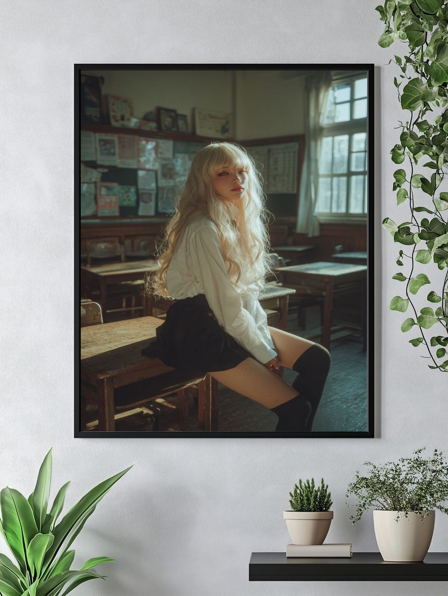 Blonde Portrait Classroom Photography Poster. — room view 4