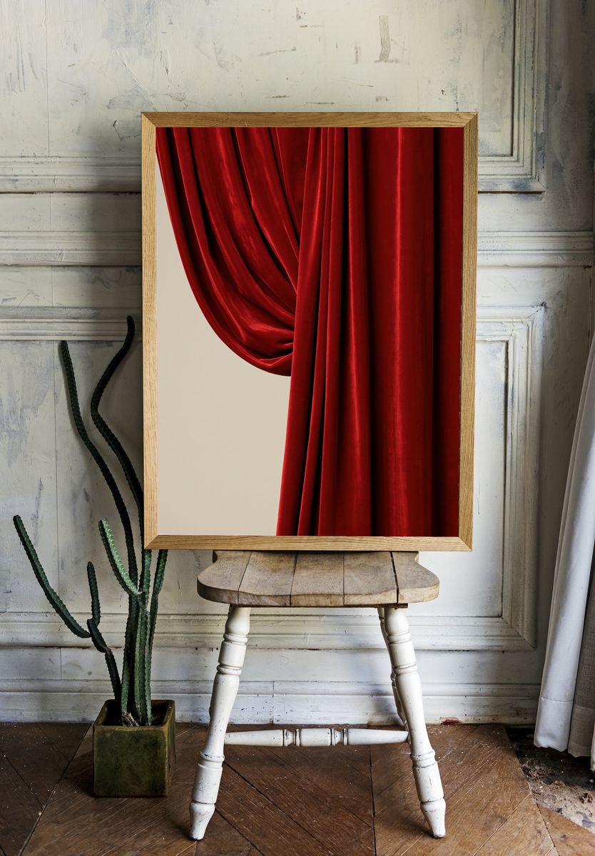 Red Velvet Curtain Photography Poster. room preview