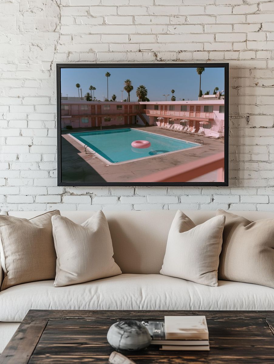 Pink Motel Pool Photography Poster. — room view 1