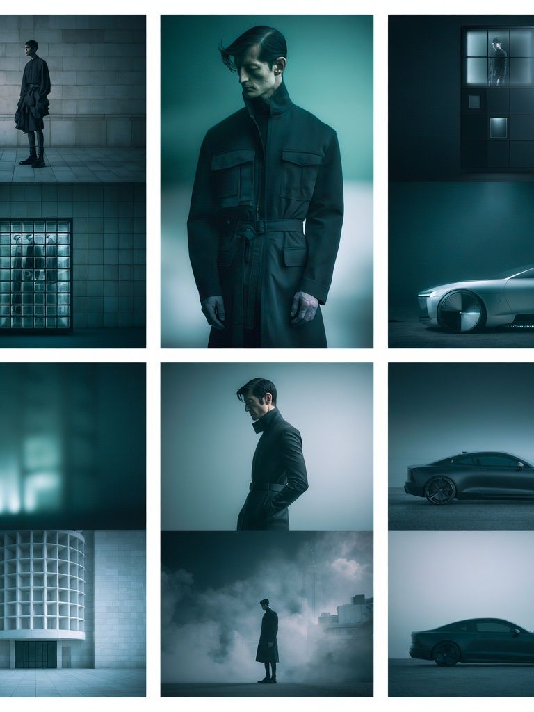 Neo-Noir Fashion Collage Poster. poster detail