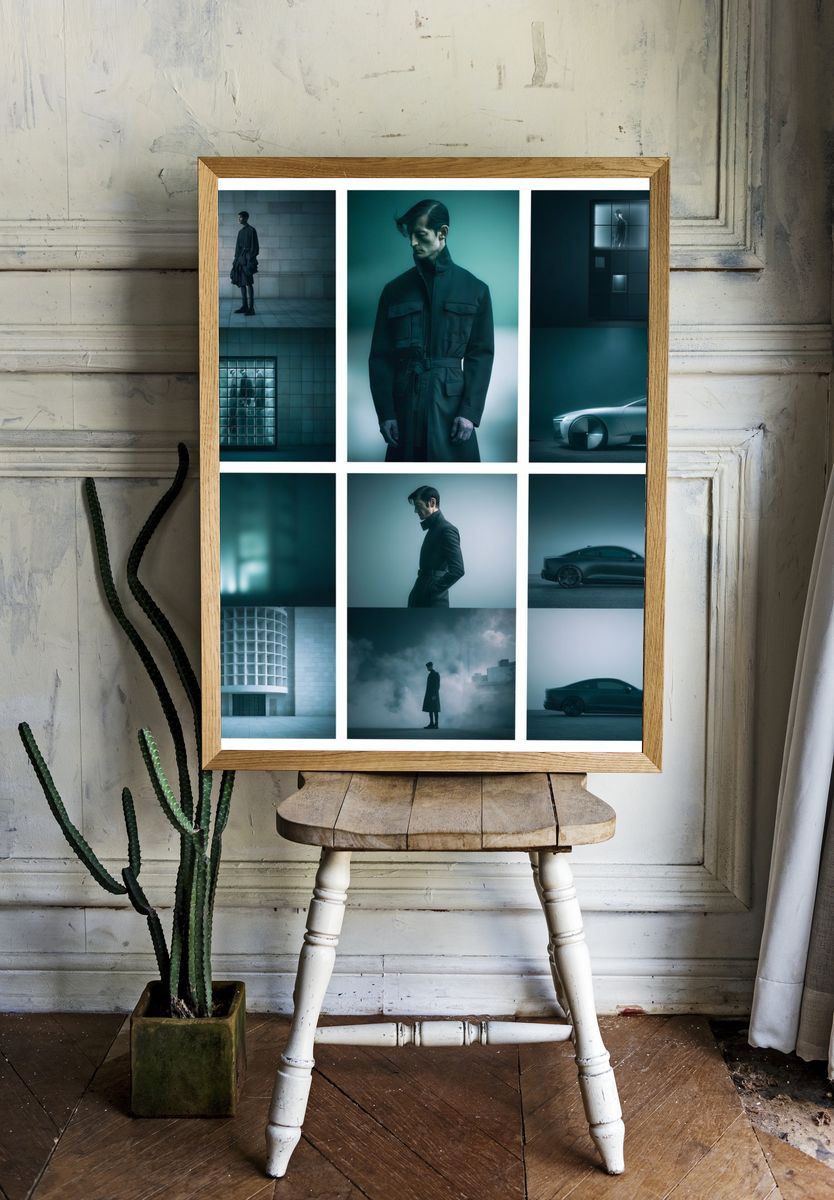 Neo-Noir Fashion Collage Poster. — room view 1
