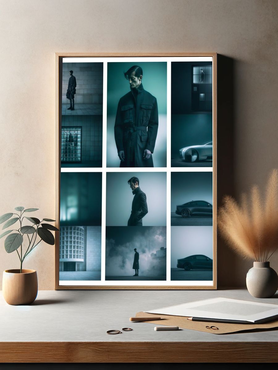 Neo-Noir Fashion Collage Poster. — room view 2