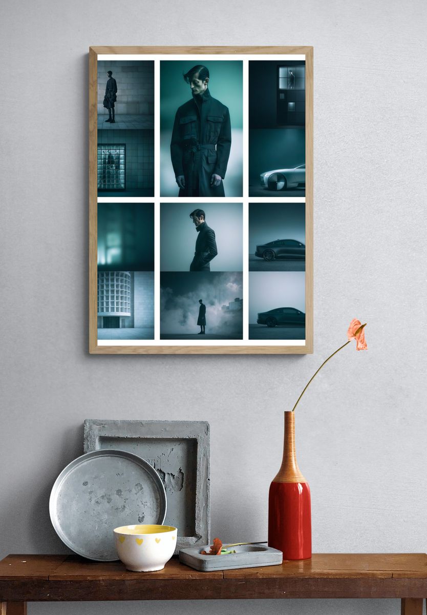 Neo-Noir Fashion Collage Poster. — room view 3
