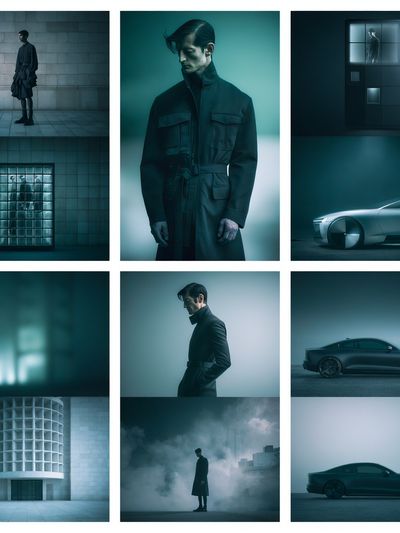 Neo-Noir Fashion Collage Poster.