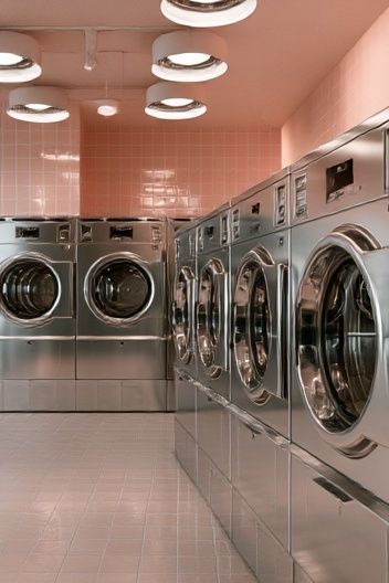 Pink Laundromat Interior Photography Poster. poster — photography art