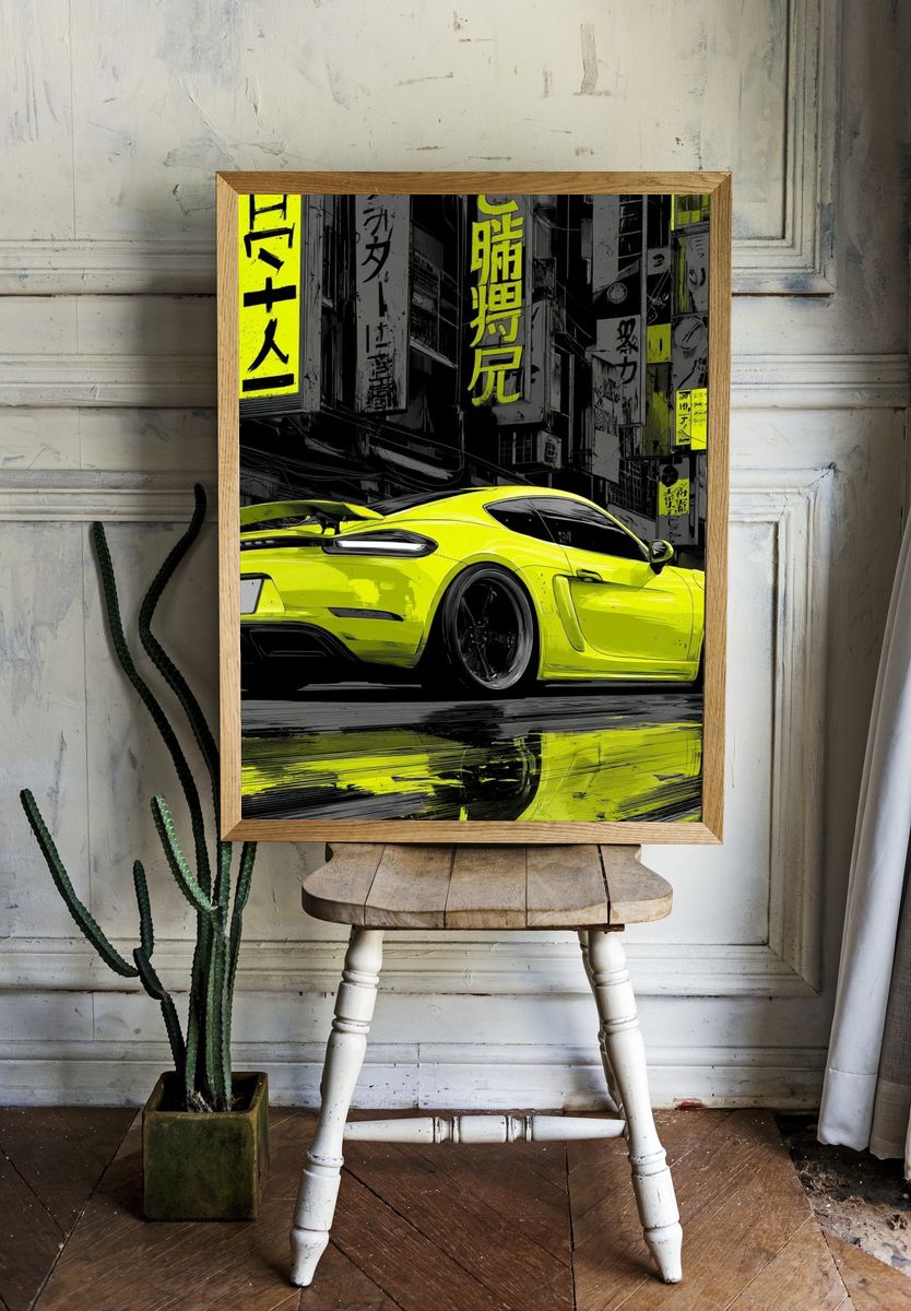 Neon Street Racer Photography Poster. room preview