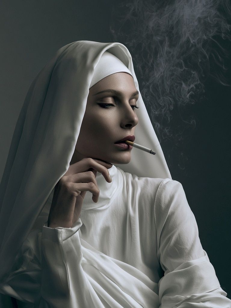Smoky Nun Portrait Print. poster — photography art