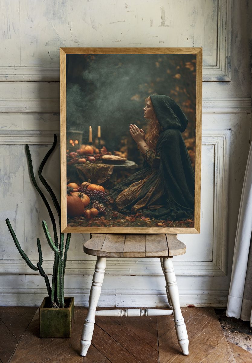 Autumn Harvest Prayer Photography Poster. room preview
