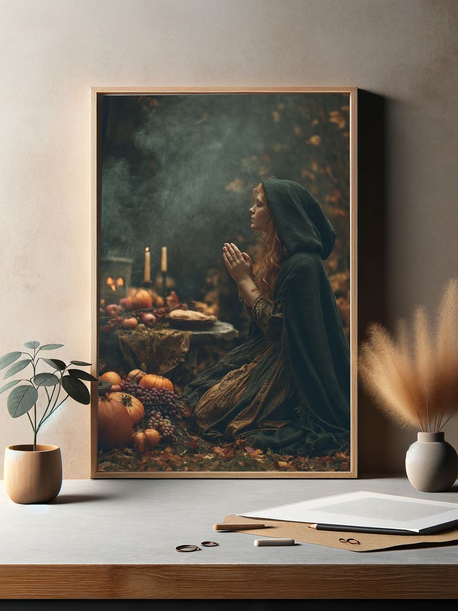 Autumn Harvest Prayer Photography Poster. — room view 2