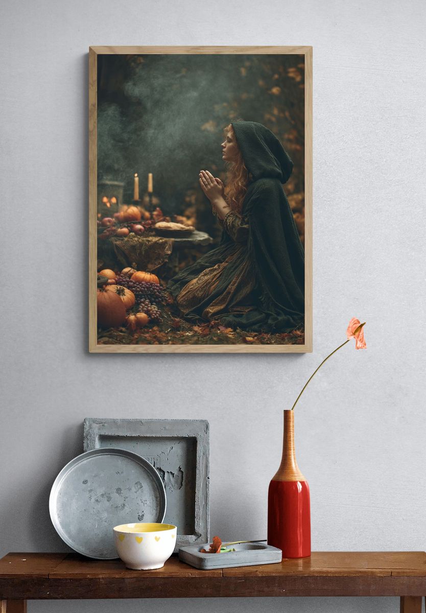 Autumn Harvest Prayer Photography Poster. — room view 3