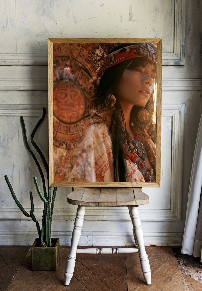 Mayan Woman Portrait Poster. — room view 1