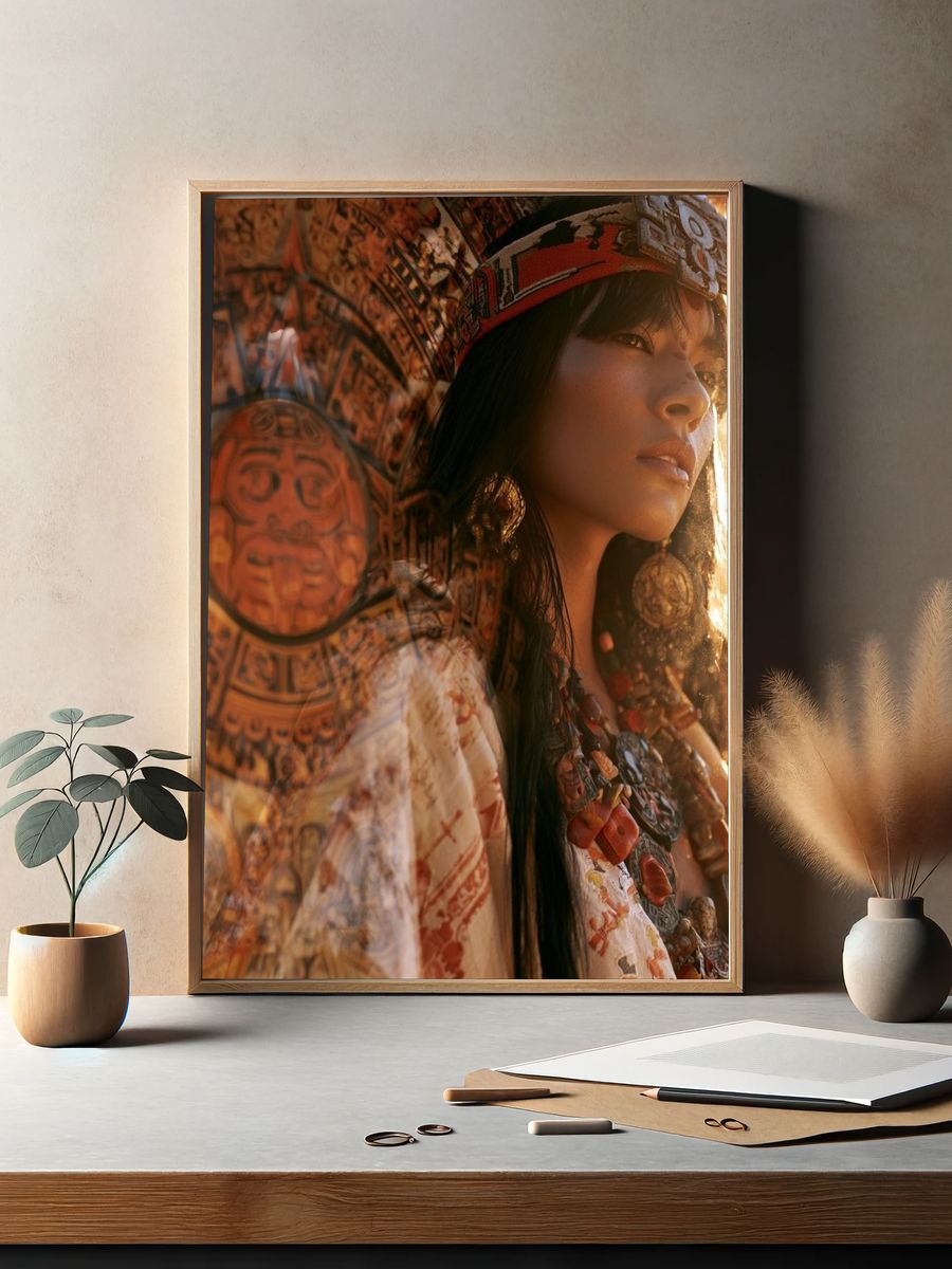 Mayan Woman Portrait Poster. — room view 2