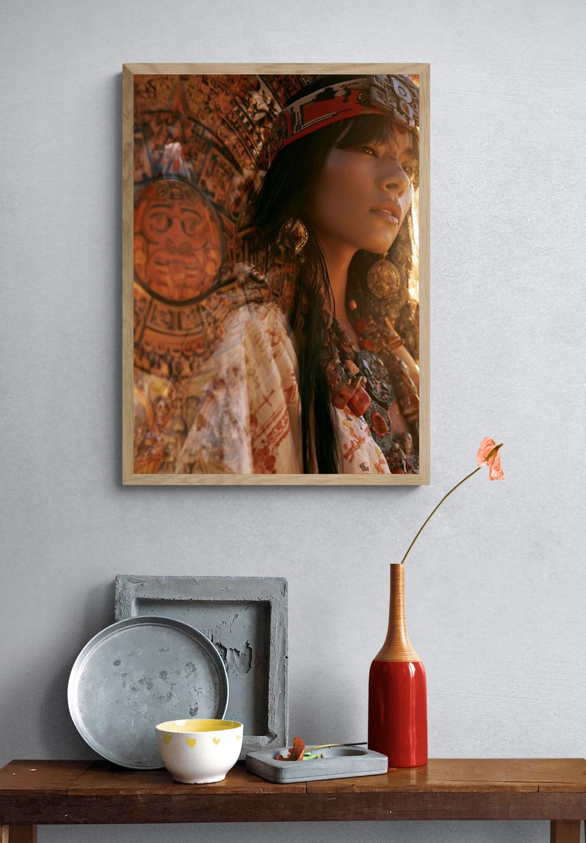 Mayan Woman Portrait Poster. — room view 3