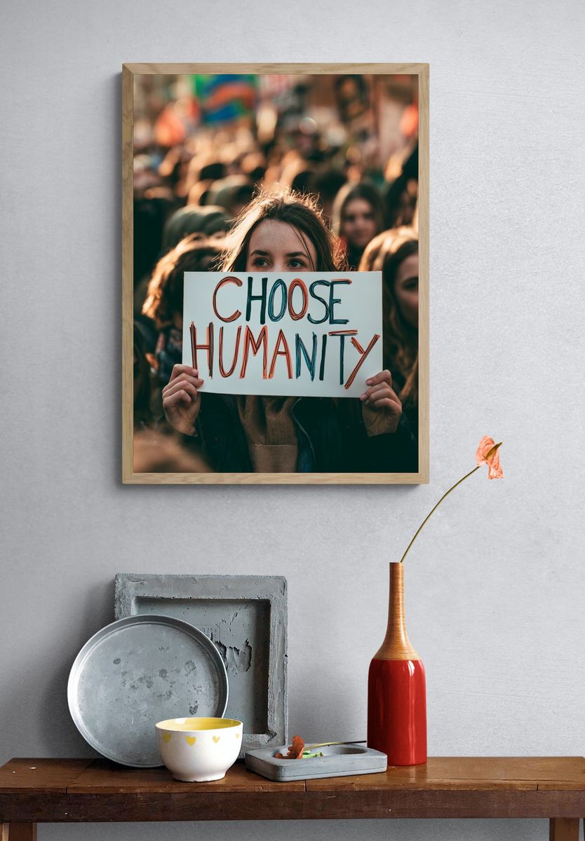 Choose Humanity Protest Photography Poster. — room view 3