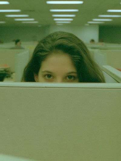 Office Cubicle Portrait Photography Poster.