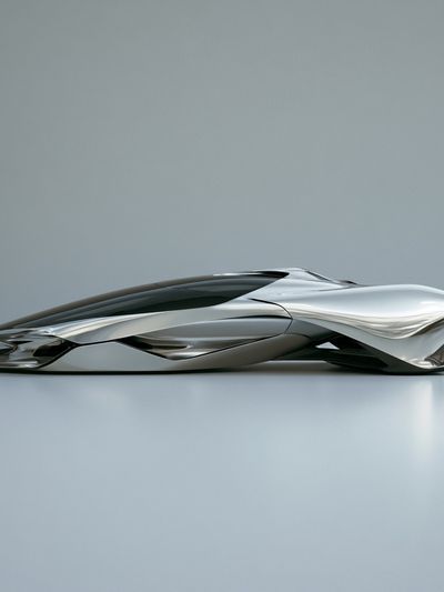 Futuristic Silver Concept Car Print.