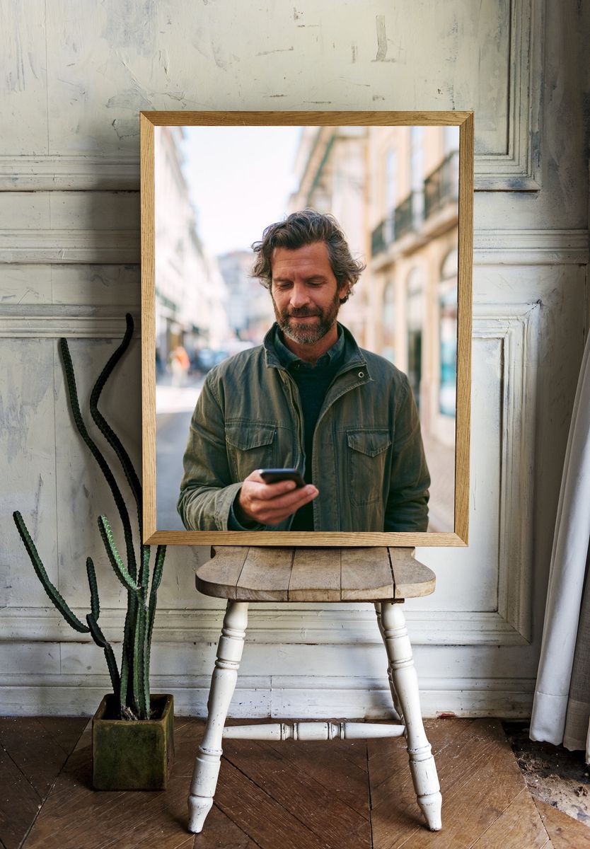Urban Man Portrait Photography Poster. room preview