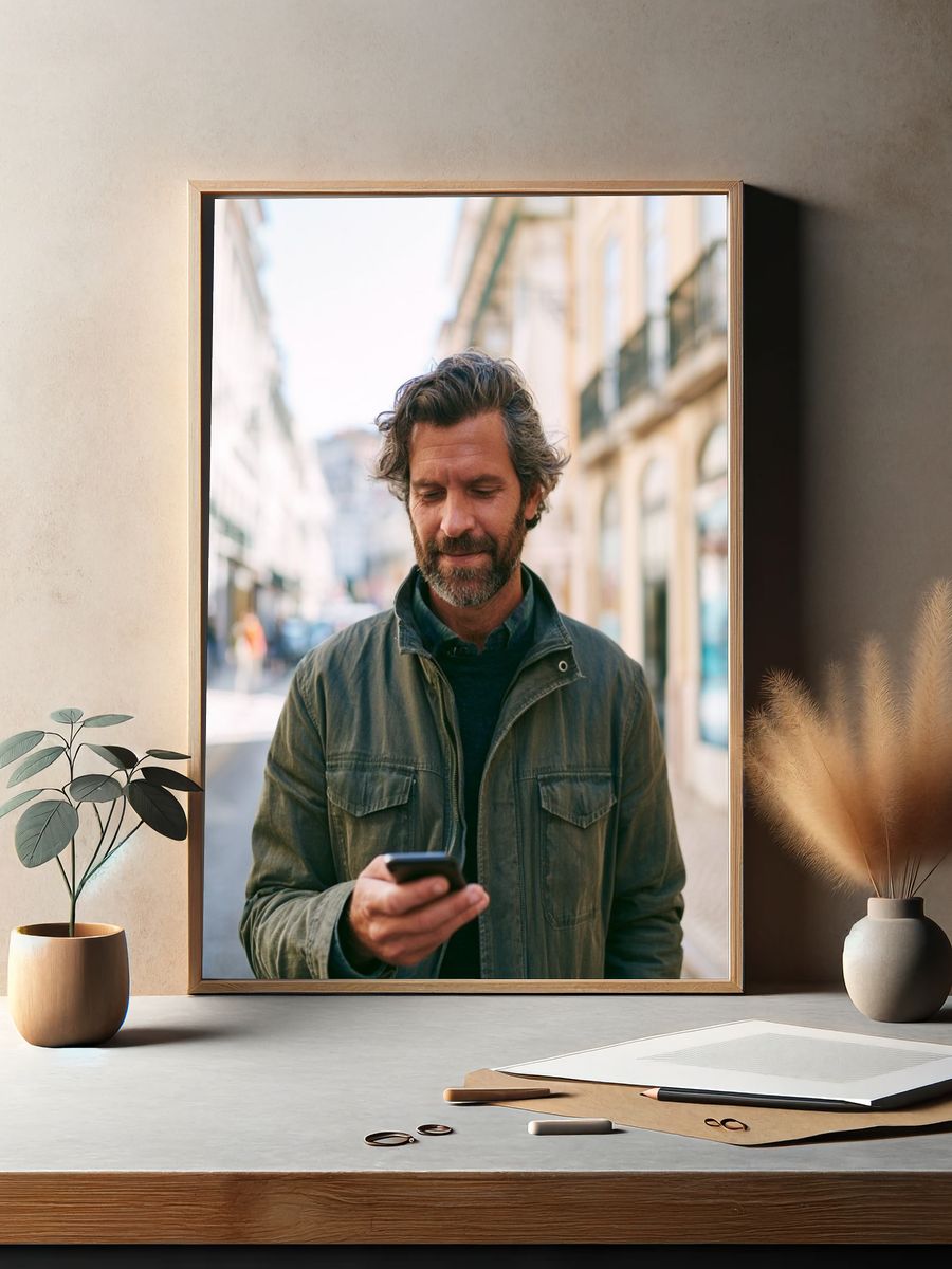 Urban Man Portrait Photography Poster. — room view 2