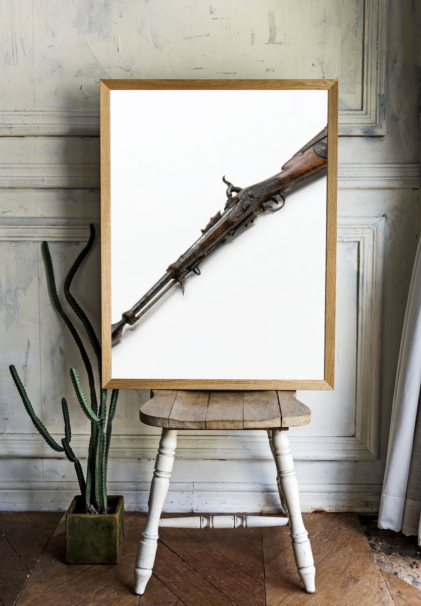 Antique Flintlock Rifle Photography Poster. room preview