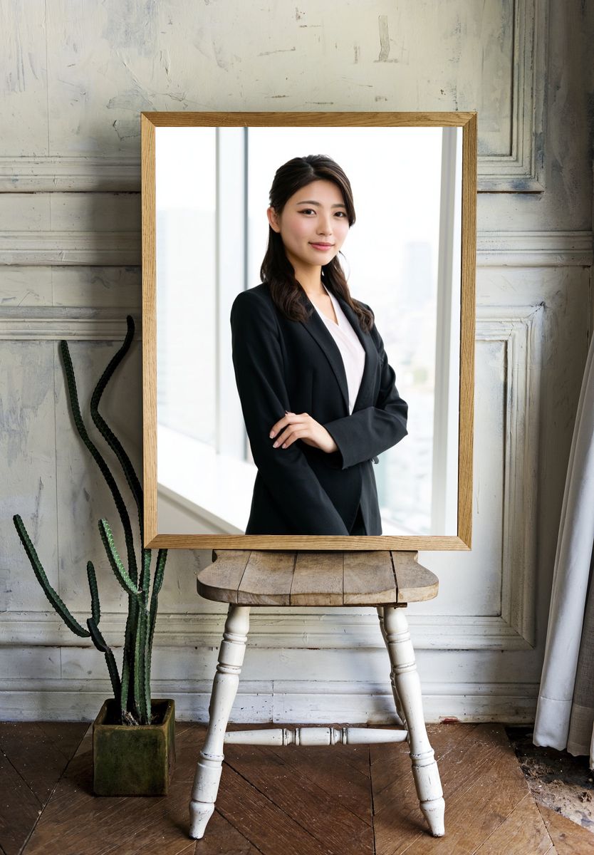 Confident Businesswoman Portrait Print. room preview