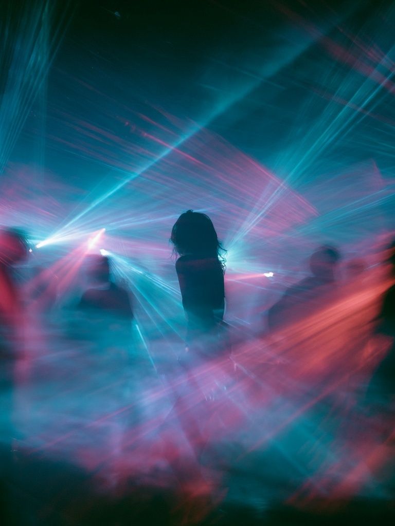Neon Dance Silhouette Photography Poster. poster detail