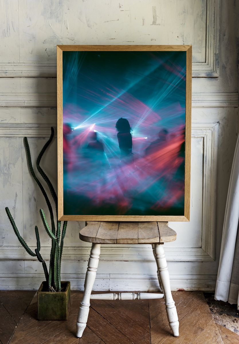 Neon Dance Silhouette Photography Poster. room preview
