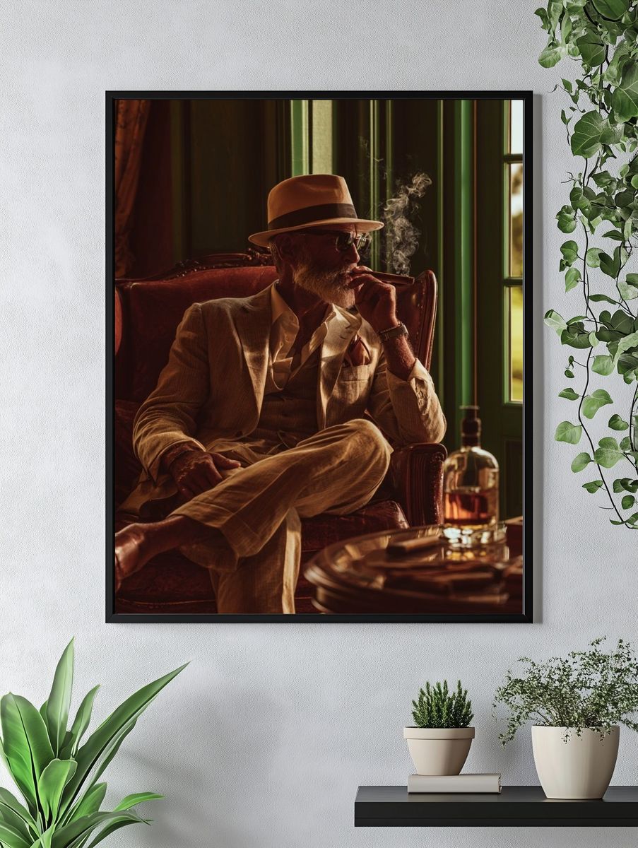 Cigar Lounge Gentleman Photography Poster. — room view 4