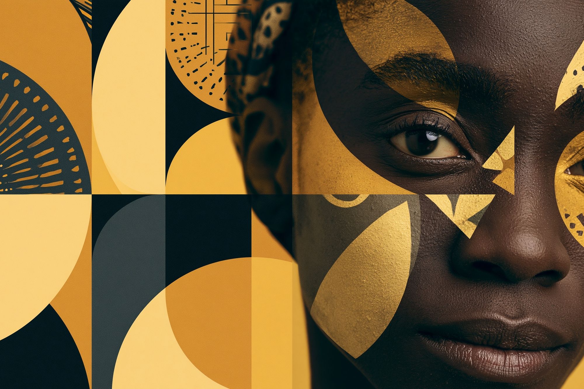 Golden Face Collage Photography Poster. poster — photography art