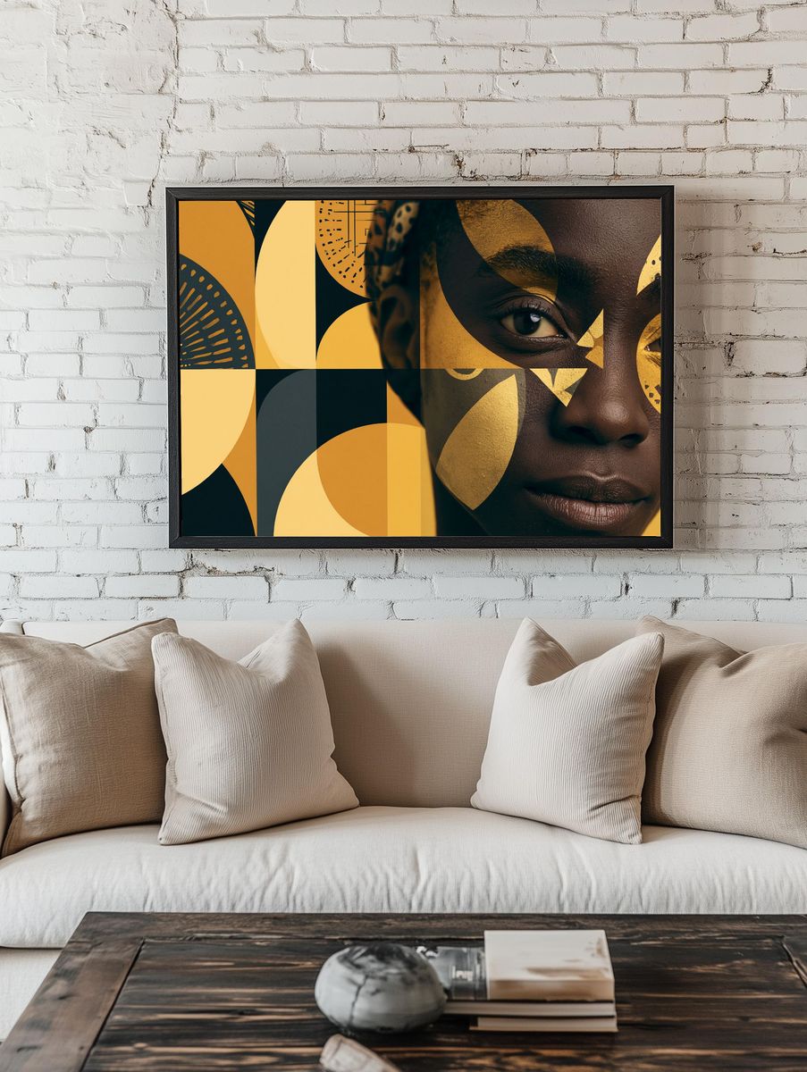 Golden Face Collage Photography Poster. room preview
