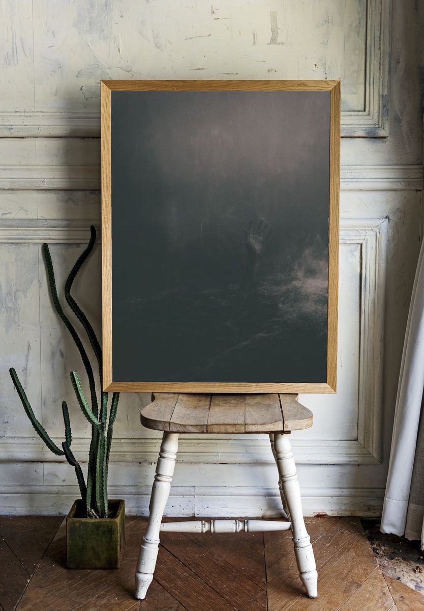 Misty Underwater Figure Photography Poster. room preview