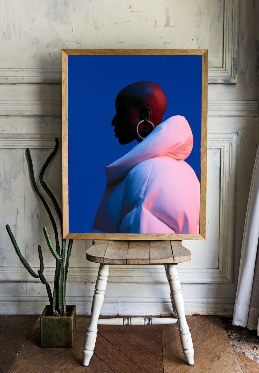 Neon Profile Portrait Print. room preview