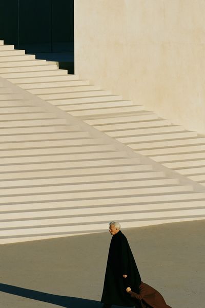 Minimalist Stairway Scene Photography Poster.