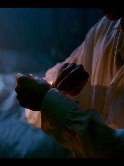 Intimate Hands at Dusk Photography Poster.