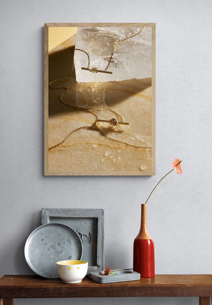 Golden Jewelry Still Life Poster. — room view 3