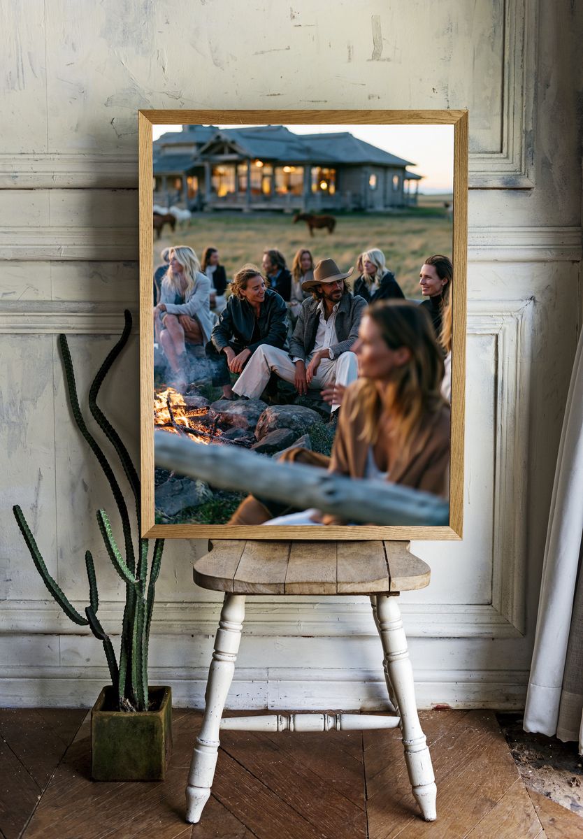 Ranch Fire Circle Photography Poster. room preview
