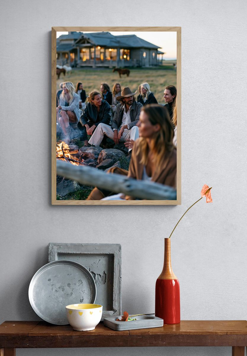 Ranch Fire Circle Photography Poster. — room view 3