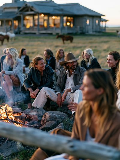 Ranch Fire Circle Photography Poster.