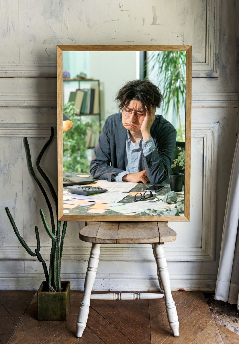 Stressed Office Worker Photography Poster. room preview