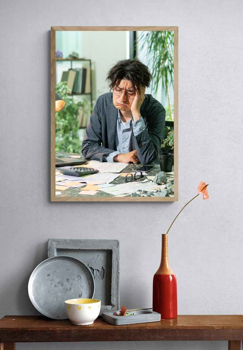 Stressed Office Worker Photography Poster. — room view 3