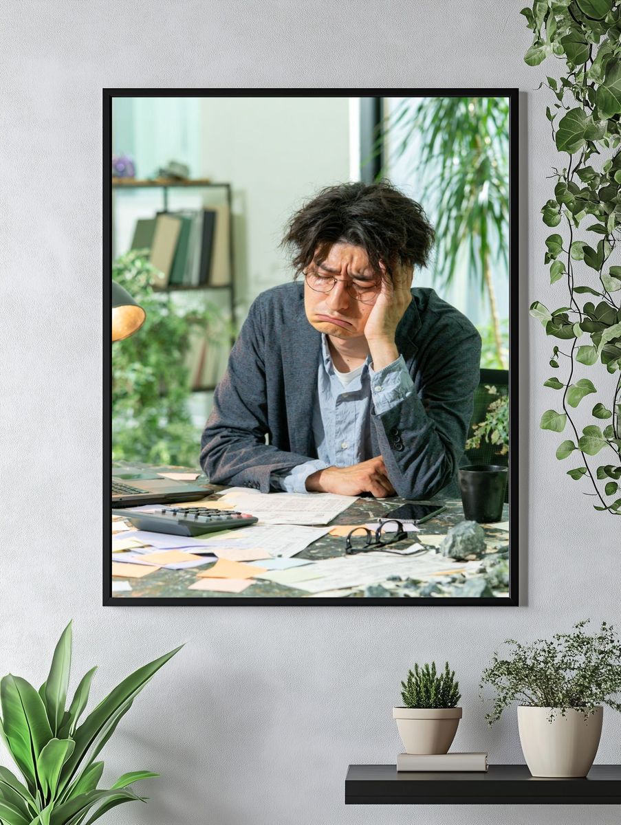 Stressed Office Worker Photography Poster. — room view 4