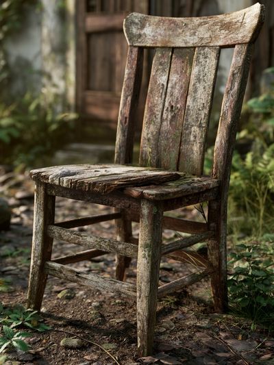 Rustic Wooden Chair Photography Poster.