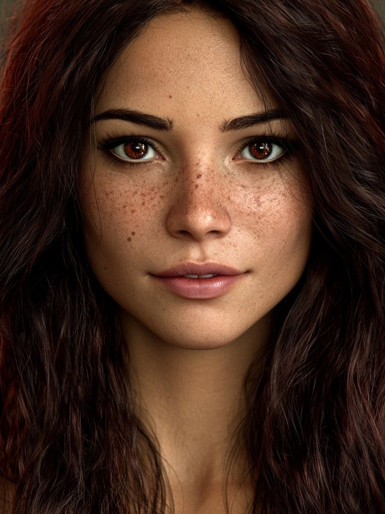 Freckled Woman Portrait Poster. poster — photography art