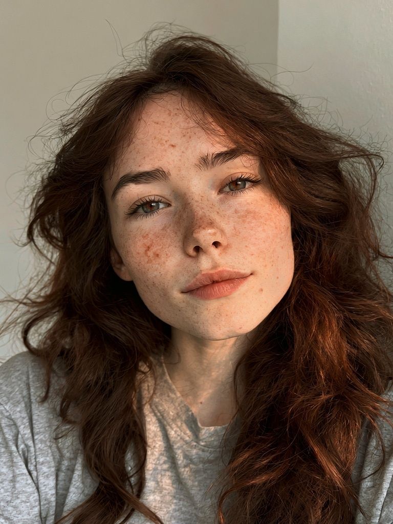 Freckled Portrait Photography Poster. poster detail