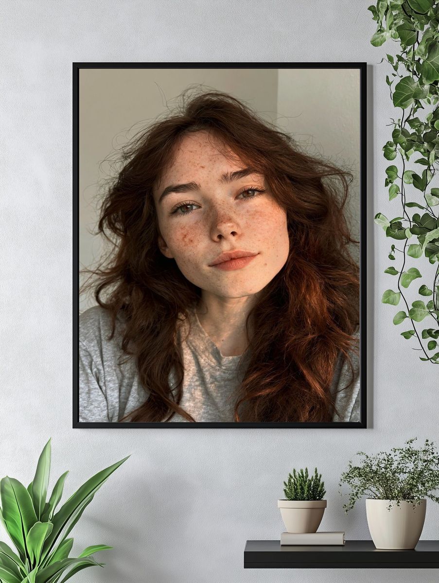 Freckled Portrait Photography Poster. — room view 4