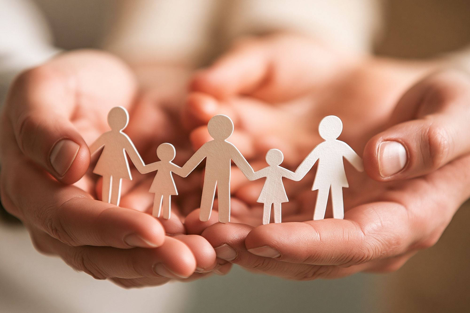 Hands Holding Family Paper Cutout Poster. poster — photography art